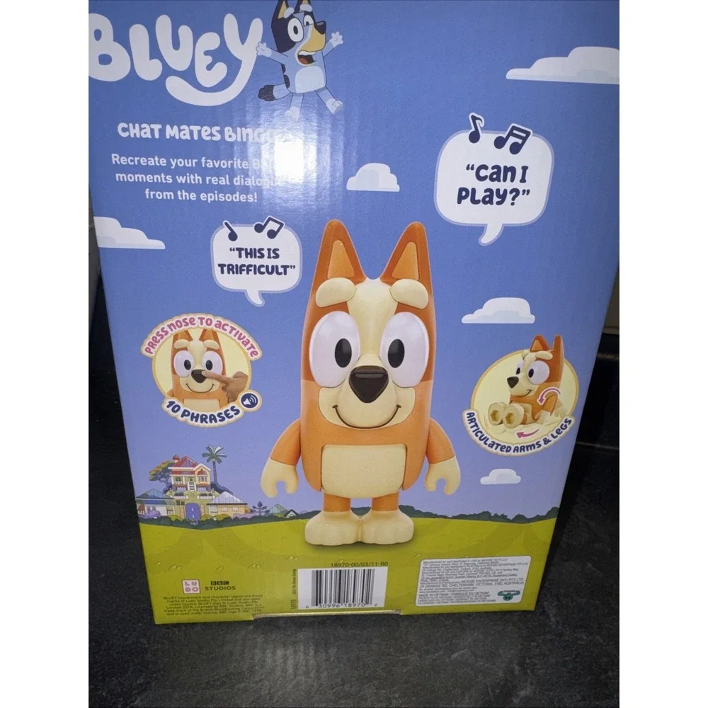 New 2018 Bluey Chat Mates Bingo Talking Articulated Dog Figure Moose Toys